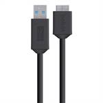 USB 3.0 csatlakozókábel, A/mikro B, 1,8 m, fekete, Belkin Pro