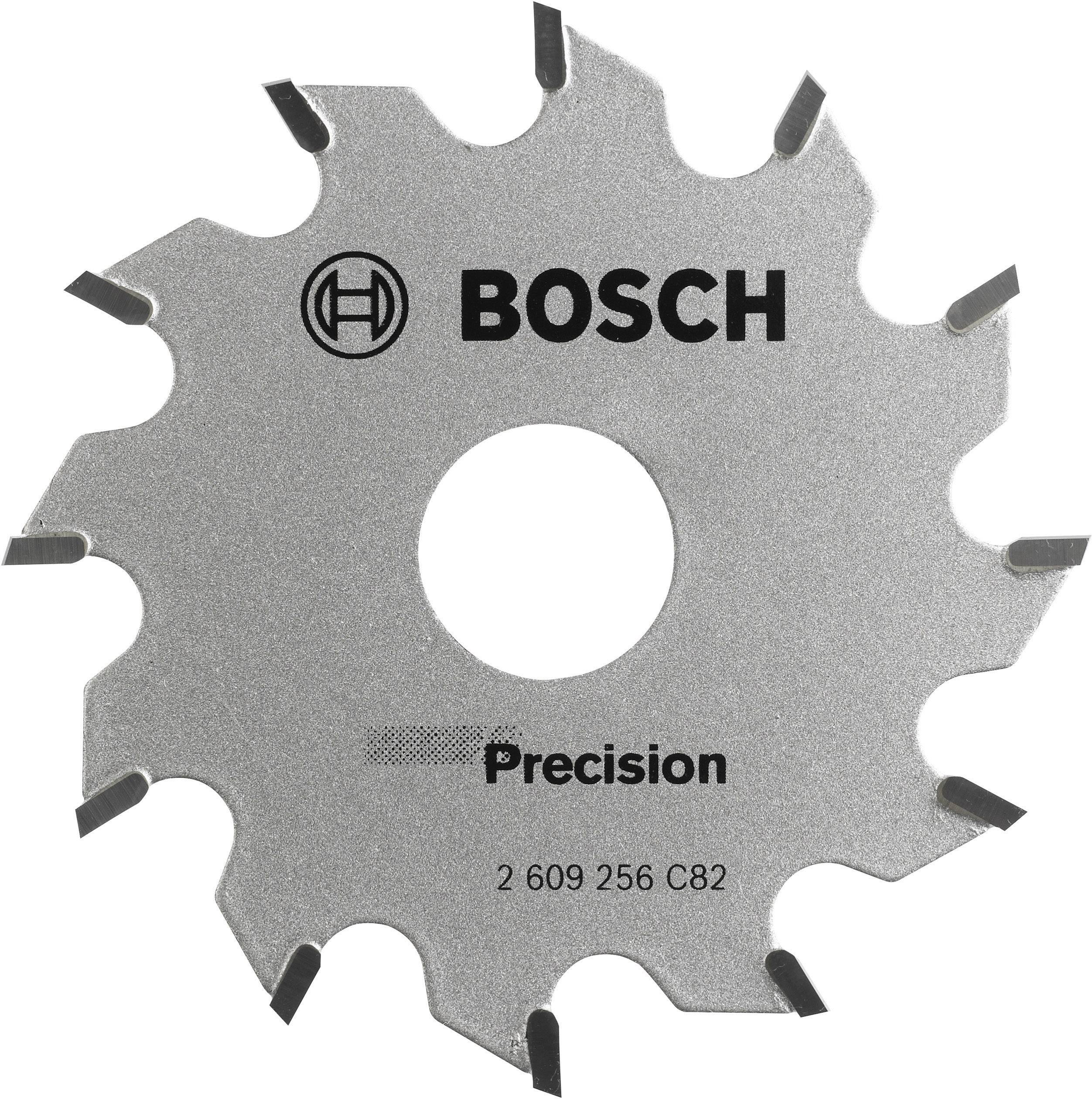 Bosch körfűrészlap 'Precision' felirattal és '2 609 256 C82' cikkszámmal. Alkalmas precíz faipari munkákhoz.