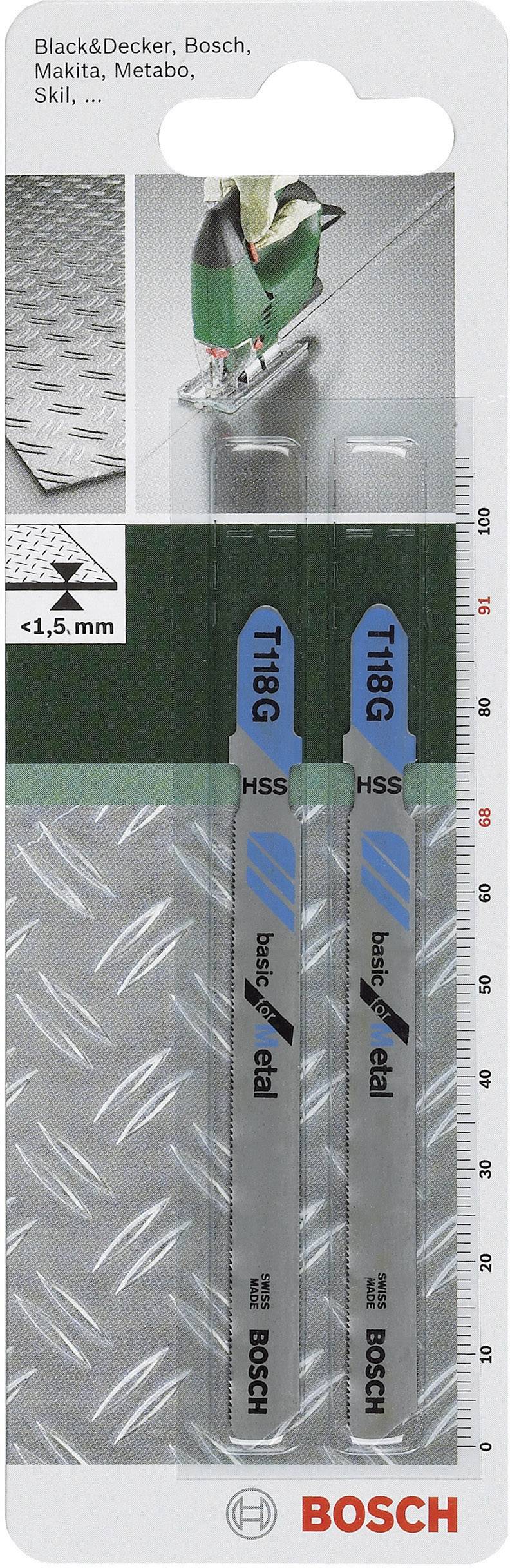 Bosch Accessories 2609256731 Homlokfűrész penge HSS, T 118 G Basic fémhez 2 db
