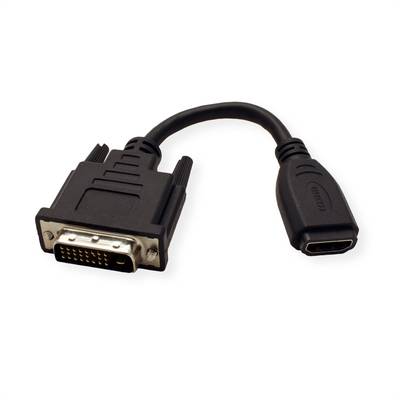 Value DVI / HDMI Átalakító kábel DVI-D 24+1 pólusú Csatlakozódugó, HDMI-A alj 0.15 m Fekete 12.99.3116  DVI kábel