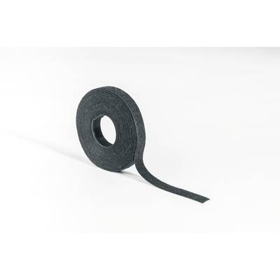 Tépőzáras kábelkötegelő, bolyhos és horgos fél 2500 x 13 mm, fekete, HellermannTyton TEXTIE-25M-PA/PP-BK