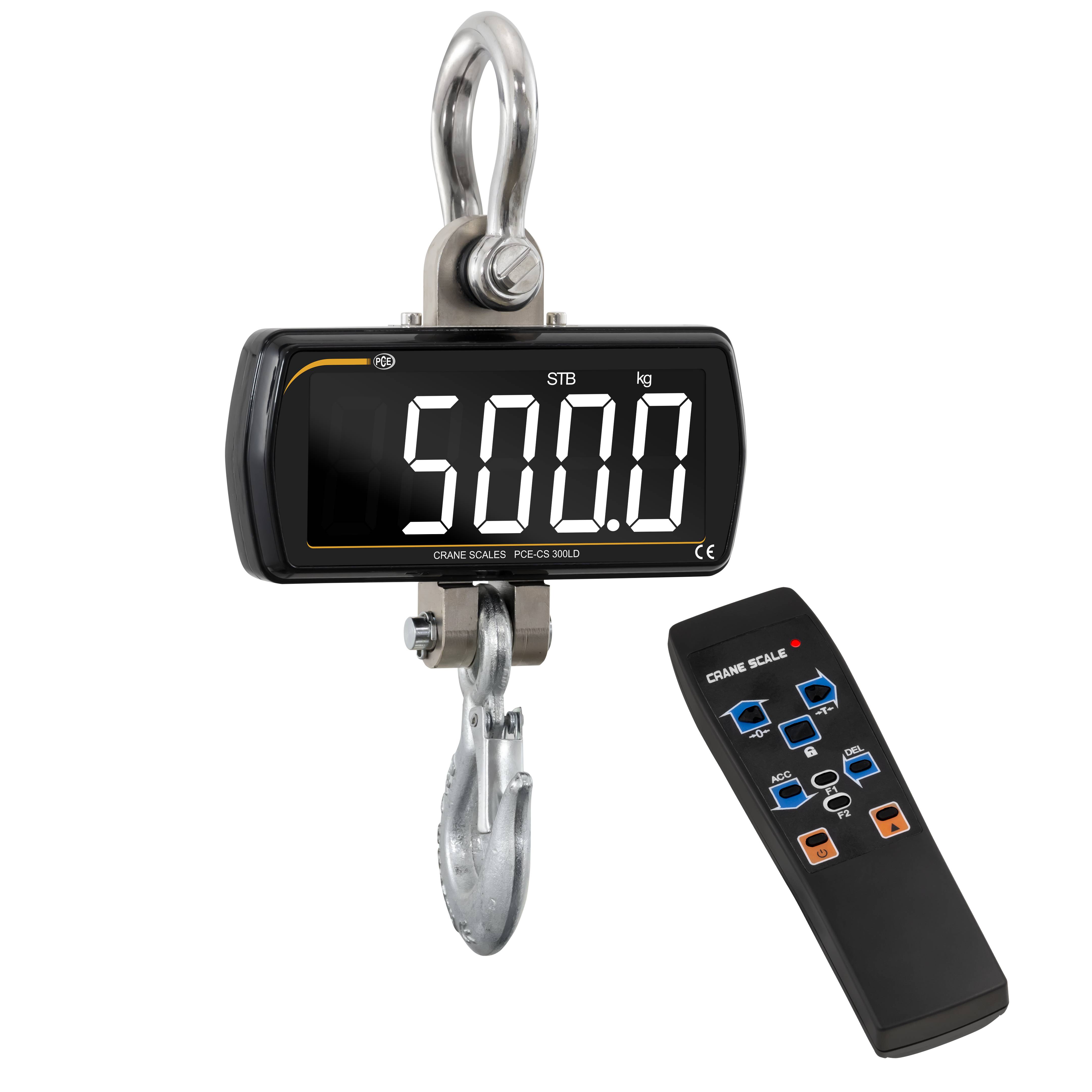 PCE Instruments Karos mérleg PCE-CS 500LD Mérési tartomány (max.) 500 kg Elemekről üzemeltetett Fekete