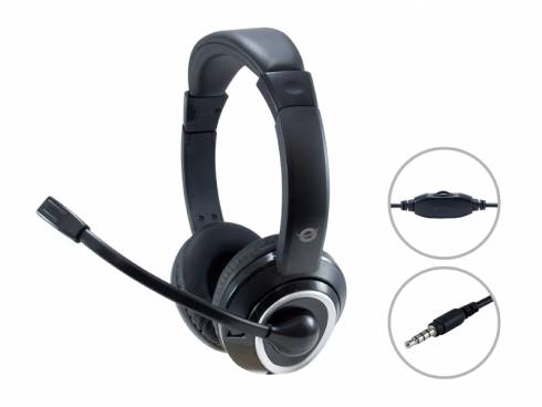 Conceptronic Headset On Ear headset Vezetékes Stereo Többszínű Hangerő szabályozás Számítógép-6