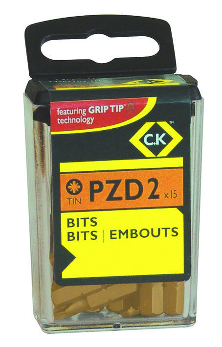 C.K. Csavarhúzó bitek PZD2 TIN Box /15 T4562TIN-215 pozidrív PZ 2