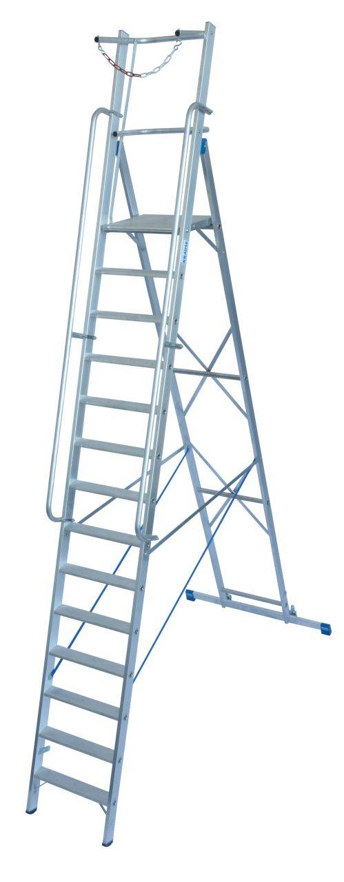 Krause Stabilo® Professional 127587 Alumínium Több fokos álló létra Munkamagasság (max.): 5.3 m Ezüst 30.5 kg