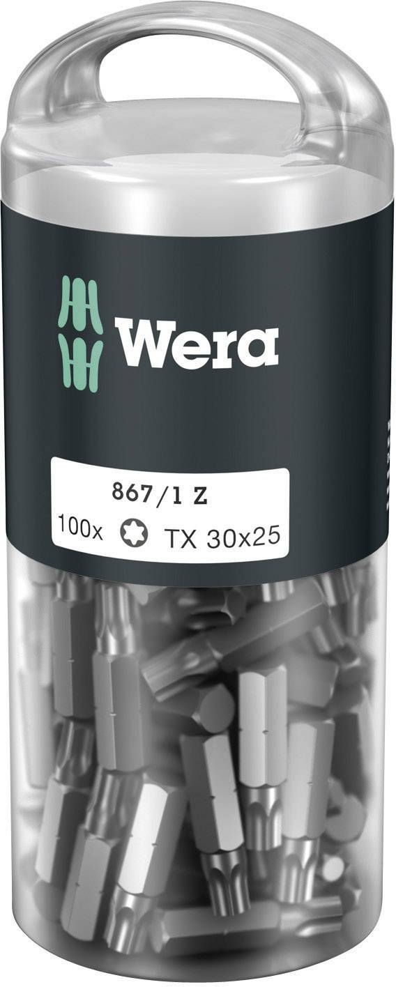 Wera 867/1 Z TORX® DIY 100 SiS 867/1 Z (100xTX30/25) DIY Box TORX-Bits Torx bit T 30 Szerszámacél Ötvözött, Kemény edzett D 6.3 100 db