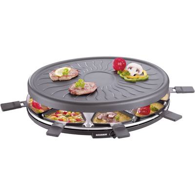 Raclette sütő, raclette grill, 8 serpenyővel, manuális hőmérséklet beállítással, fekete, Severin RG2681