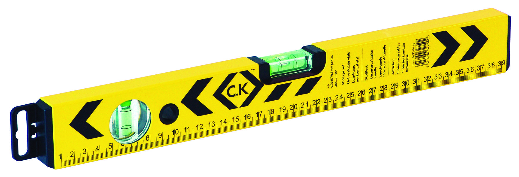 C.K T3494 16 Könnyűfém vízmérték 40 cm 0.5 mm/m