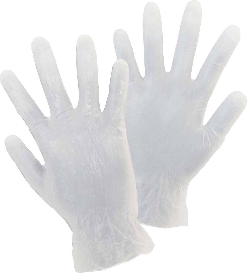 Latex kesztyű, egyszerhasználatos, eldobható kesztyű, átlátszó orvosi védőkesztyű, 100db M-es (8) méretű CleanGo 14698