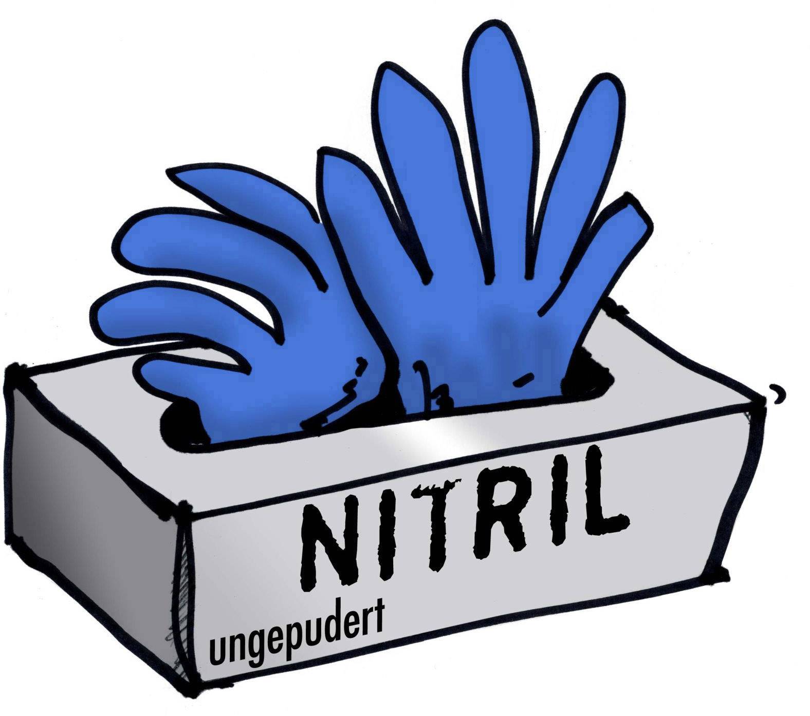 Egyszer használatos védőkesztyű, nitril,kék, 100 db, méret: L