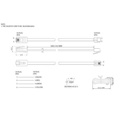 Shiverpeaks ISDN Összekötőkábel [1x RJ11 dugó, 6p4c - 1x RJ45 dugó, 8p4c] 3 m Fekete 