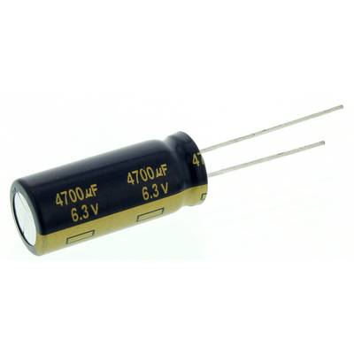 Elektrolit kondenzátor, radiális, álló, RM 5 mm 4700 µF 6,3 V 20 % Ø 12,5 mm Panasonic EEU-FC0J472