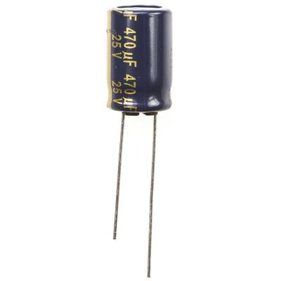Elektrolit kondenzátor, radiális, álló, RM 5 mm 470 µF 25 V 20 % Ø 10 mm Panasonic EEU-FC1E471