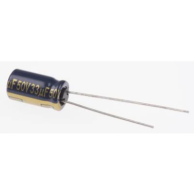 Elektrolit kondenzátor, radiális, álló, RM 2,5 mm 33 µF 50 V 20 % Ø 6,3 mm Panasonic EEU-FC1H330