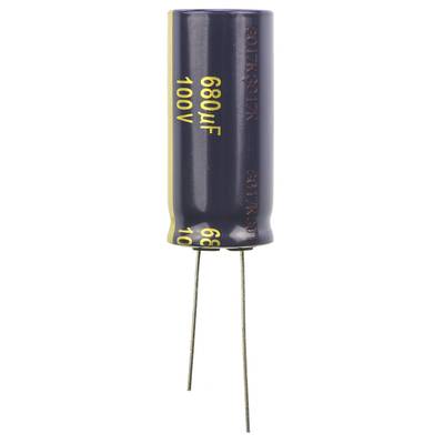 Elektrolit kondenzátor, radiális, álló, RM 7,5 mm 680 µF 100 V/DC 20 % Ø 18 x 40 mm 105° Panasonic EEUFC2A681