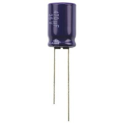 Elektrolit kondenzátor, radiális, álló, RM 5 mm 470 µF 35 V 20 % Ø 10 mm Panasonic ECA-1VM471