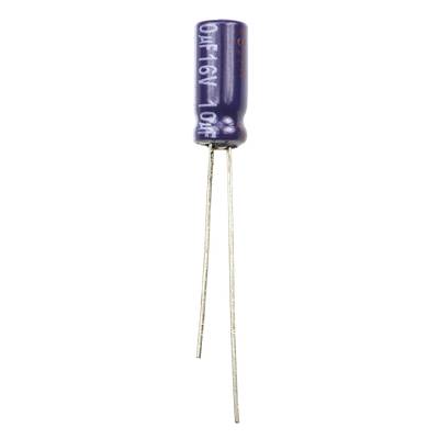 Elektrolit kondenzátor, radiális, álló, RM 2 mm 10 µF 16 V 20 % Ø 5 mm Panasonic ECA-1CM100