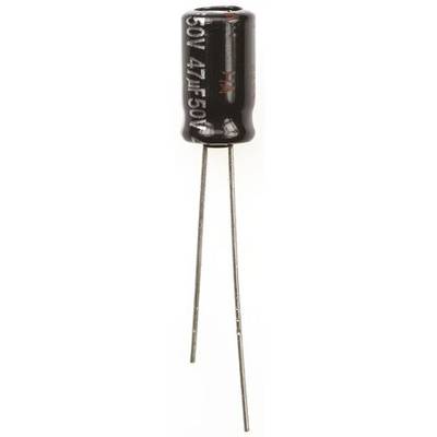 Elektrolit kondenzátor, radiális, álló, RM 2,5 mm 47 µF 50 V 20 % Ø 6,3 mm Panasonic ECA-1HHG470