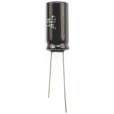 Elektrolit kondenzátor, radiális, álló, RM 5 mm 470 µF 50 V 20 % Ø 10 mm Panasonic ECA-1HHG471