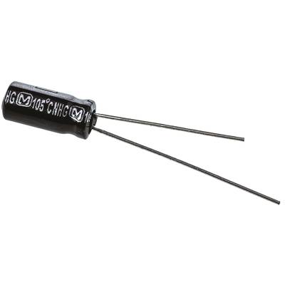 Elektrolit kondenzátor, radiális, álló, RM 2 mm 4,7 µF 100 V 20 % Ø 5 mm Panasonic ECA-2AHG4R7