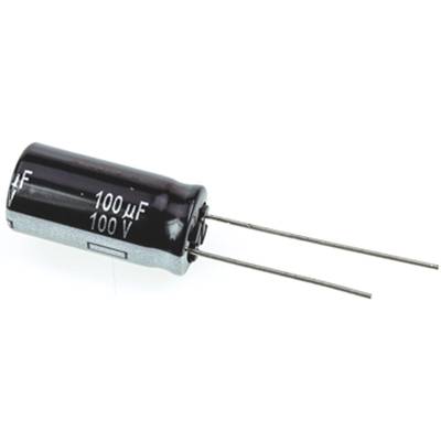 Elektrolit kondenzátor, radiális, álló, RM 5 mm 100 µF 100 V 20 % Ø 10 mm Panasonic ECA-2AHG101