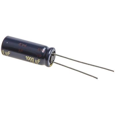 Elektrolit kondenzátor, radiális, álló, RM 3,5 mm 1000 µF 10 V 20 % Ø 8 mm Panasonic EEU-FC1A102L