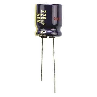Elektrolit kondenzátor, radiális, álló, RM 5 mm 220 µF 50 V 20 % Ø 12,5 mm Panasonic EEU-FC1H221S