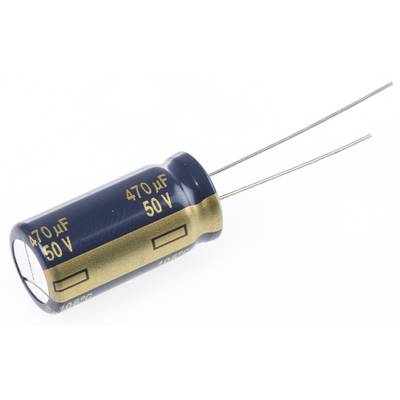 Elektrolit kondenzátor, radiális, álló, RM 5 mm 470 µF 50 V 20 % Ø 12,5 x 25 mm Panasonic EEUFC1H471