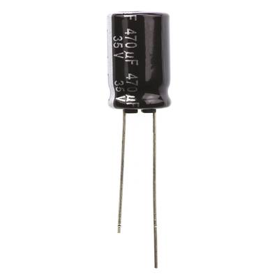 Elektrolit kondenzátor, radiális, álló, RM 5 mm 470 µF 35 V 20 % Ø 10 mm Panasonic ECA-1VHG471
