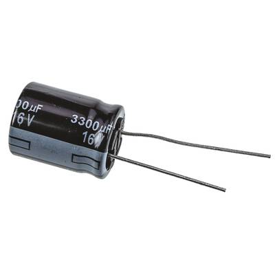 Elektrolit kondenzátor, radiális, álló, RM 7,5 mm 3300 µF 16 V 20 % Ø 16 mm Panasonic EEU-FR1C332S