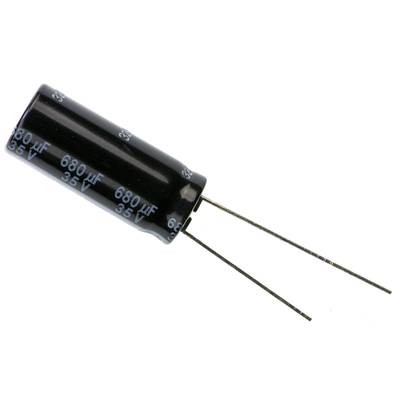 Elektrolit kondenzátor, radiális, álló, RM 5 mm 680 µF 35 V 20 % Ø 10 mm Panasonic EEU-FR1V681L