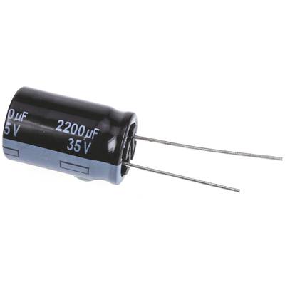 Elektrolit kondenzátor, radiális, álló, RM 7,5 mm 2200 µF 35 V/DC 20 % Ø 16 x 25 mm Panasonic EEUFR1V222