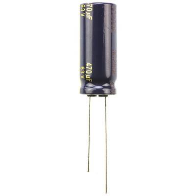 Elektrolit kondenzátor, radiális, álló, RM 5 mm 470 µF 63 V 20 % Ø 12,5 mm Panasonic EEU-FC1J471L