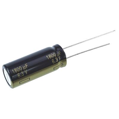 Elektrolit kondenzátor, radiális, álló, RM 5 mm 1800 µF 6,3 V 20 % Ø 10 mm Panasonic EEU-FC0J182