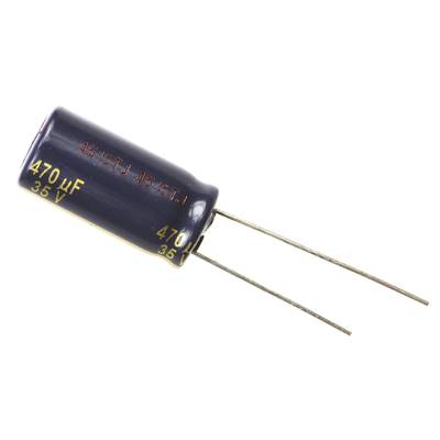 Elektrolit kondenzátor, radiális, álló, RM 5 mm 470 µF 35 V 20 % Ø 10 mm Panasonic EEU-FC1V471