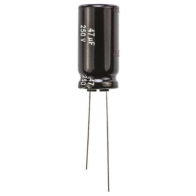 Elektrolit kondenzátor, radiális, álló, RM 5 mm 47 µF 250 V 20 % Ø 12,5 x 7,3 mm Panasonic EEU-EE2E470
