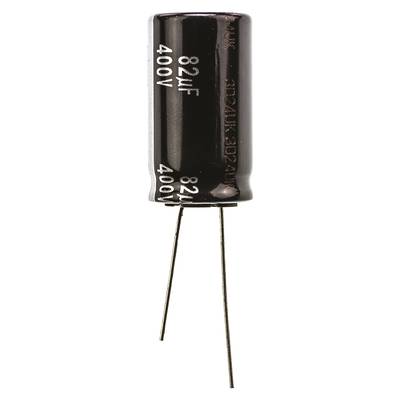 Elektrolit kondenzátor, radiális, álló, RM 7,5 mm 82 µF 400 V 20 % Ø 18 mm Panasonic EEU-EE2G820
