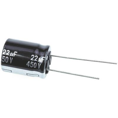 Elektrolit kondenzátor, radiális, álló, RM 7,5 mm 22 µF 450 V 20 % Ø 16 mm Panasonic EEU-EE2W220S