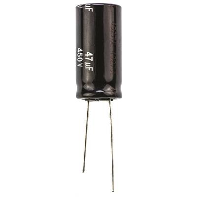 Elektrolit kondenzátor, radiális, álló, RM 7,5 mm 47 µF 450 V 20 % Ø 16 mm Panasonic EEU-EE2W470