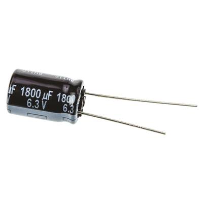 Elektrolit kondenzátor, radiális, álló, RM 5 mm 1800 µF 6,3 V 20 % Ø 10 mm Panasonic EEU-FR0J182