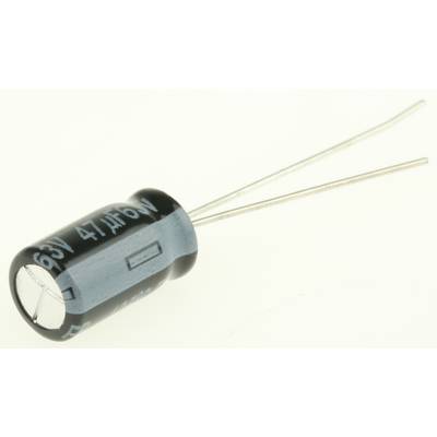 Elektrolit kondenzátor, radiális, álló, RM 2,5 mm 47 µF 63 V 20 % Ø 6,3 mm Panasonic EEU-FR1J470