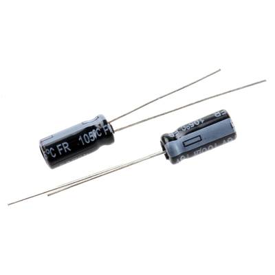 Elektrolit kondenzátor, radiális, álló, RM 2 mm 100 µF 16 V 20 % Ø 5 mm Panasonic EEU-FR1C101