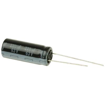 Elektrolit kondenzátor, radiális, álló, RM 5 mm 220 µF 63 V 20 % Ø 10 mm Panasonic EEU-FR1J221L