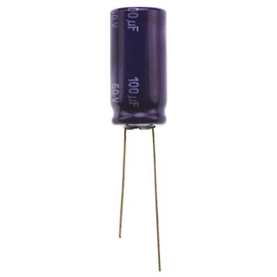 Elektrolit kondenzátor, radiális, álló, RM 5 mm 100 µF 50 V 20 % Ø 10 mm Panasonic ECE-A1HN101U