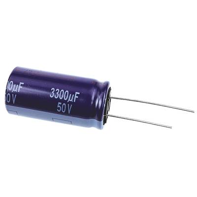Elektrolit kondenzátor, radiális, álló, RM 7,5 mm 3300 µF 50 V 20 % Ø 18 mm Panasonic ECA-1HM332