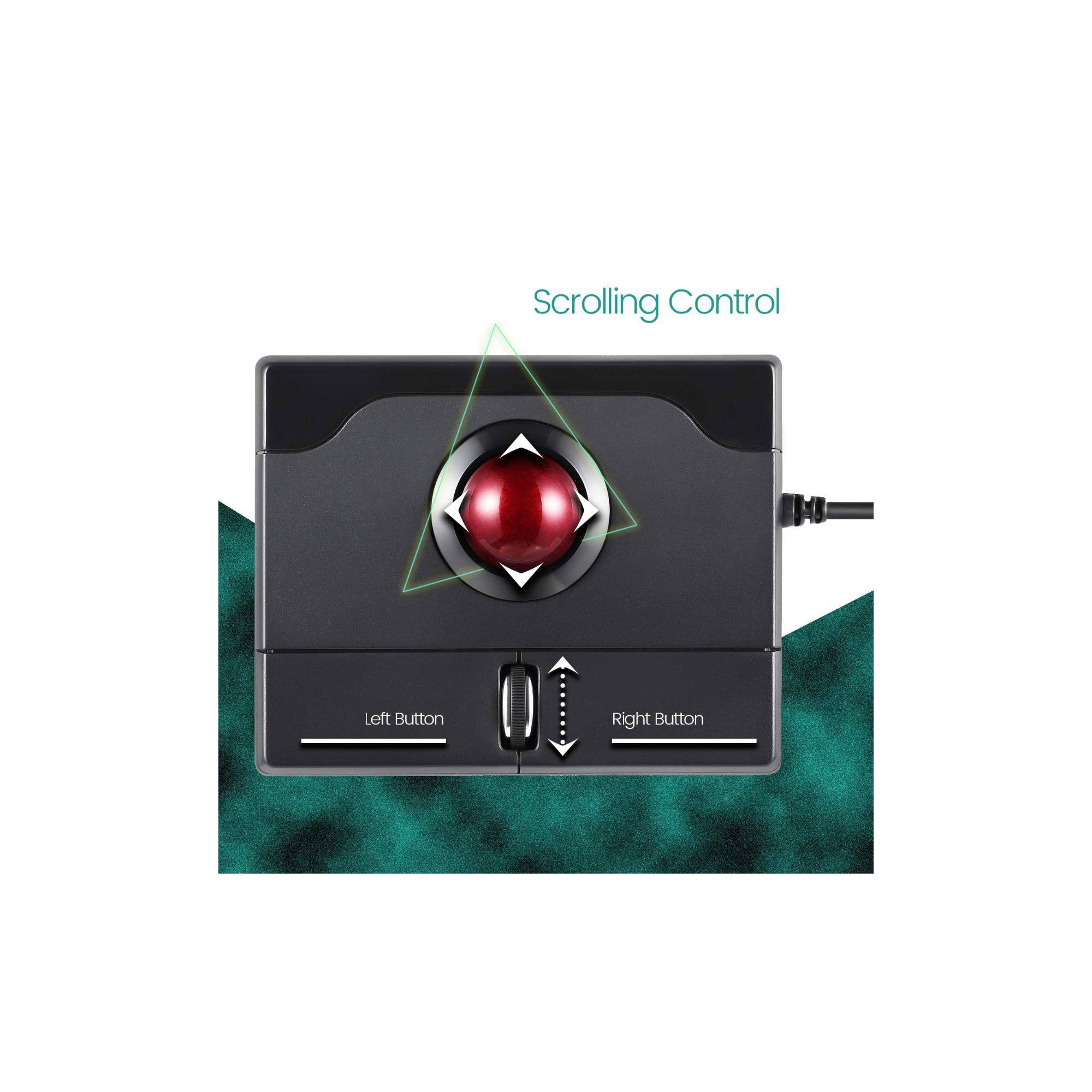 Perixx PERIPRO506 Trackball USB Optikai Fekete 2 Gombok Ergonómikus