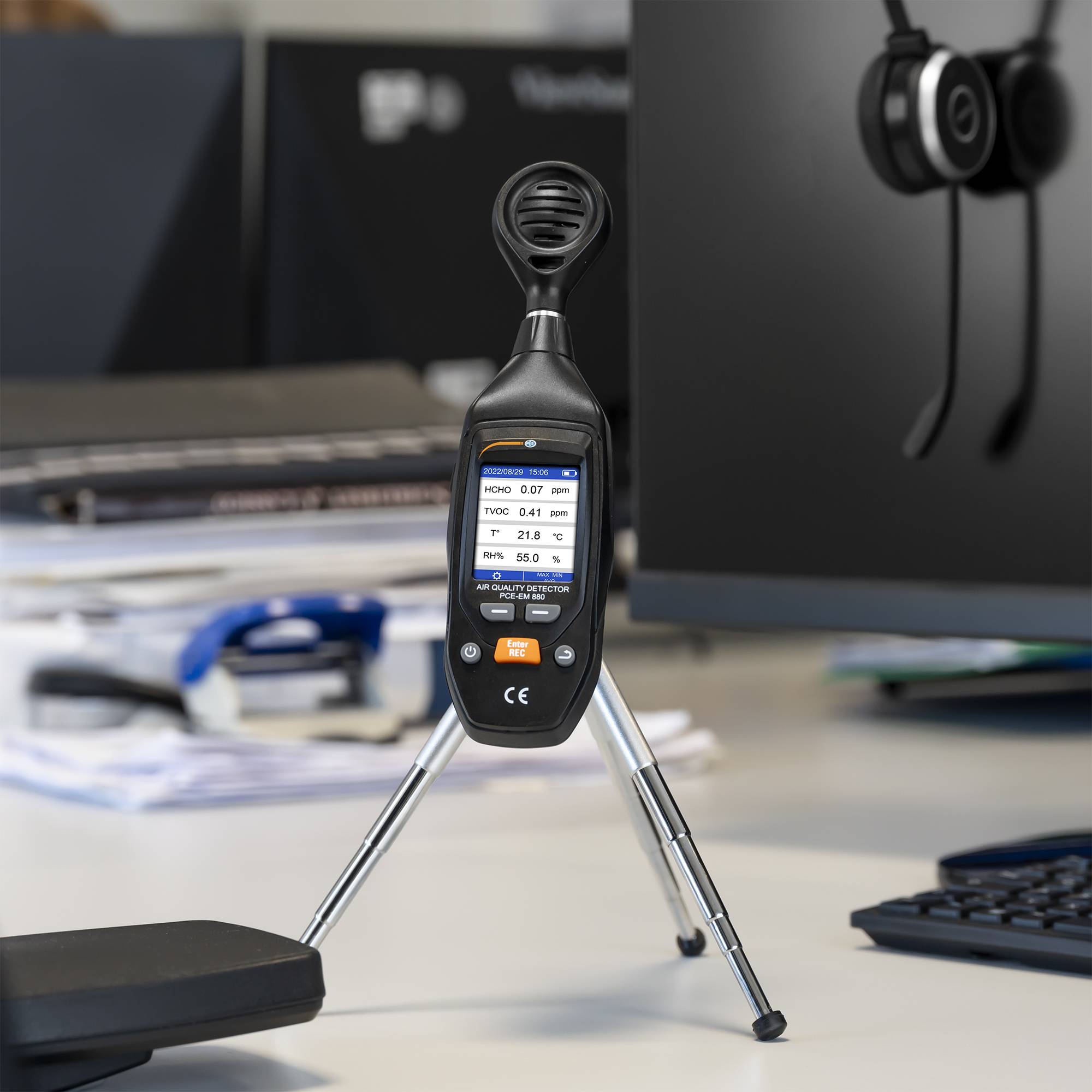 PCE Instruments Levegőminőség (VOC) mérőkészülék Légnedvesség, Hőmérséklet, VOC, Finom por USB csatlakozóval, Hőmérsékle-4