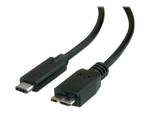 ROLINE USB 3.2 Gen 1 kábel, C-Micro B, ST/ST, fekete, 0,5 m