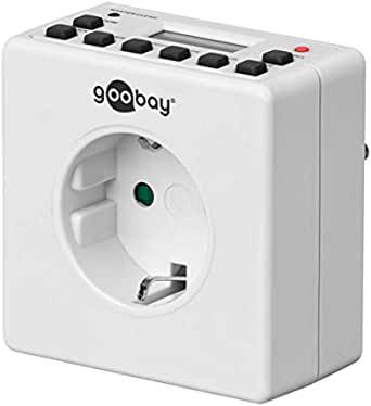 Digitális heti időkapcsoló óra konnektorba, 3500W, 10 program, IP20, Goobay 93256-0