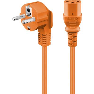 Műszercsatlakozós kábel [ Védőérintkezős dugó - Műszercsatlakozó alj, C13] Narancs 5 m Goobay 95290
